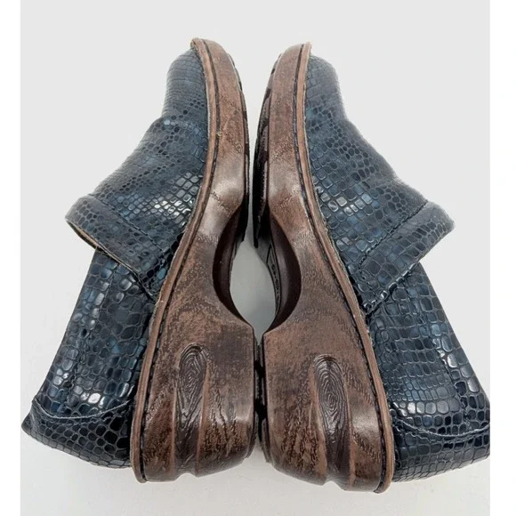 BOC Bern Concept Black Faux Snakeskin Mule Clogs Women's Size 7M Comfort Shoes - Picture 6 of 16